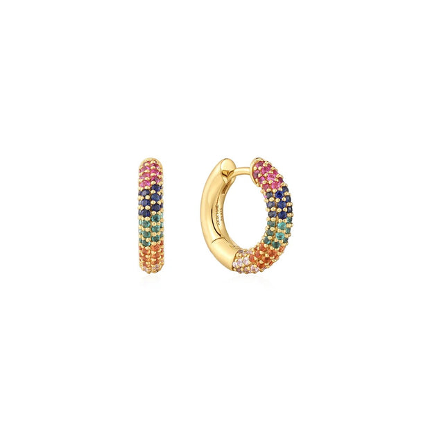 ANIA HAIE - GOLD RAINBOW HUGGIE HOOP EARRINGS