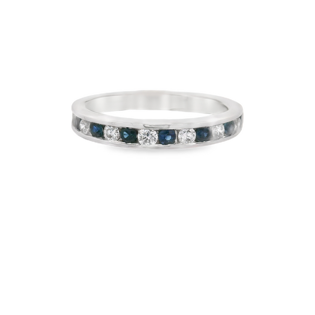 SAPPHIRE & DIAMOND WEDDING BAND