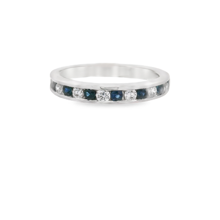SAPPHIRE & DIAMOND WEDDING BAND