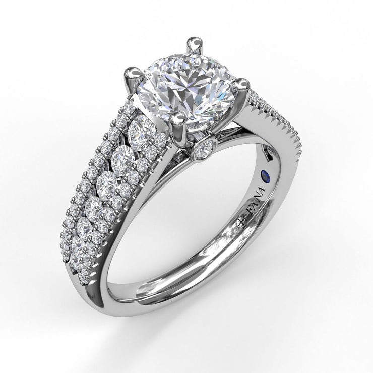 FANA - DIAMOND THREE ROW ENGAGEMENT RING