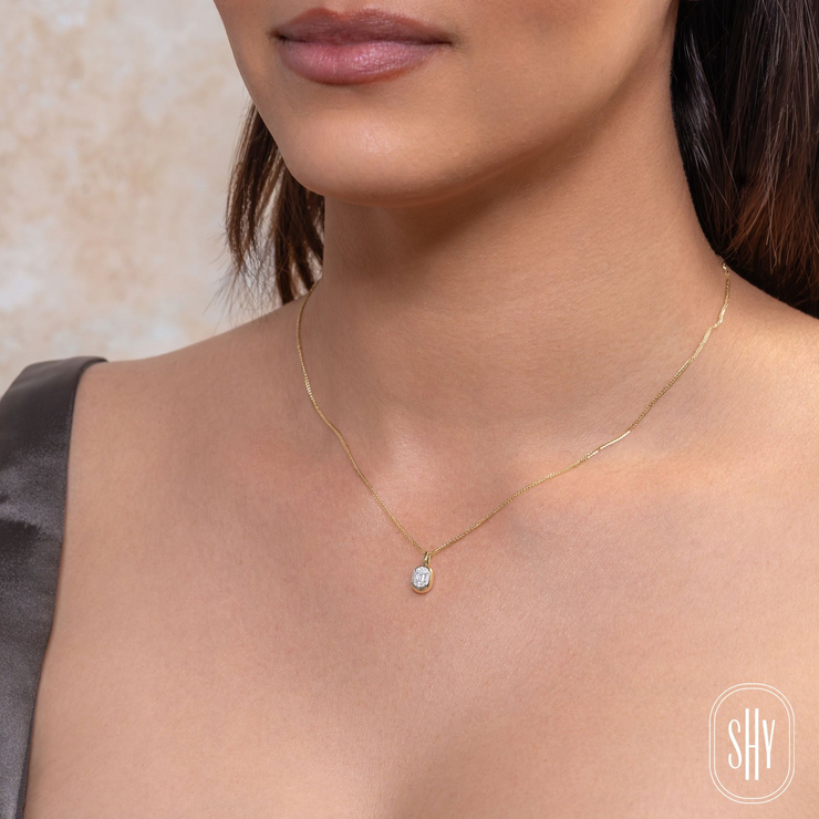 Shy Creation - Diamond Baguette Necklace