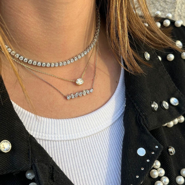 Various Shape Diamond Bar Pendant