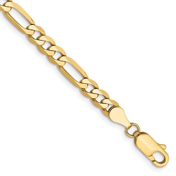 YELLOW GOLD FIGARO BRACELET 8"