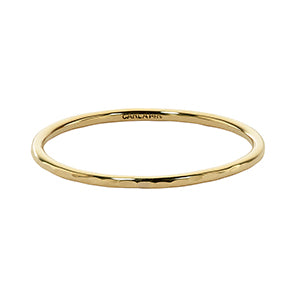 YELLOW GOLD HAMMERED STACKABLE RING