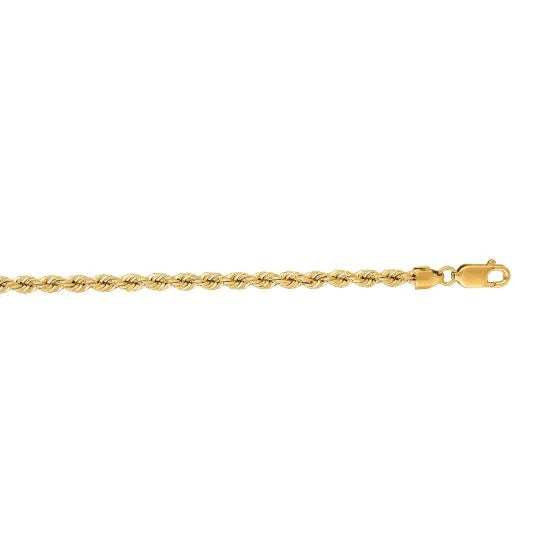 3mm Yellow Gold Rope Chain