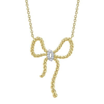 Shy Creation - Diamond Bow Pendant