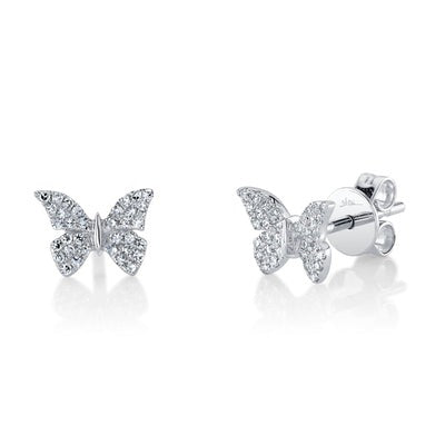 SHY CREATION - PAVE DIAMOND BUTTERFLY POST EARRINGS