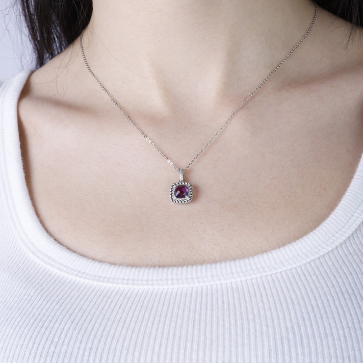 LUVENTE - AMETHYST & DIAMOND PENDANT