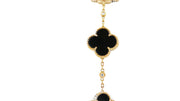 CLOVER ONYX AND DIAMOND BRACELET