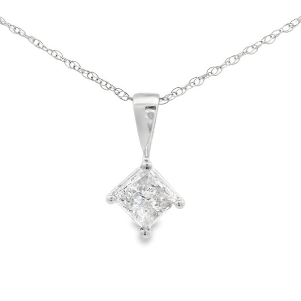 Princess Cut Diamond Solitaire Pendant - 3/4 Ct