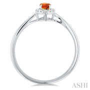 Oval Shape Citrine & Halo Diamond Ring