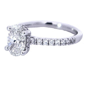 DIAMOND ENGAGEMENT RING - 1.5 TCW OVAL CENTER