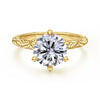 Siebke Hoyt Round Diamond Solitaire Engagement Ring in Gold Plated Sterling Silver