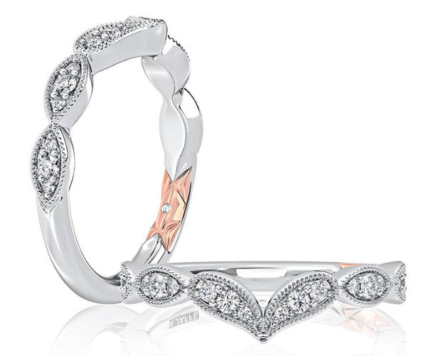 A JAFFE - MARQUISE & TEARDROP SHAPE DIAMOND WEDDING BAND