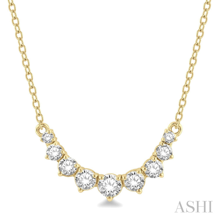 ASHI - GRADUATED DIAMOND SMILE PENDANT