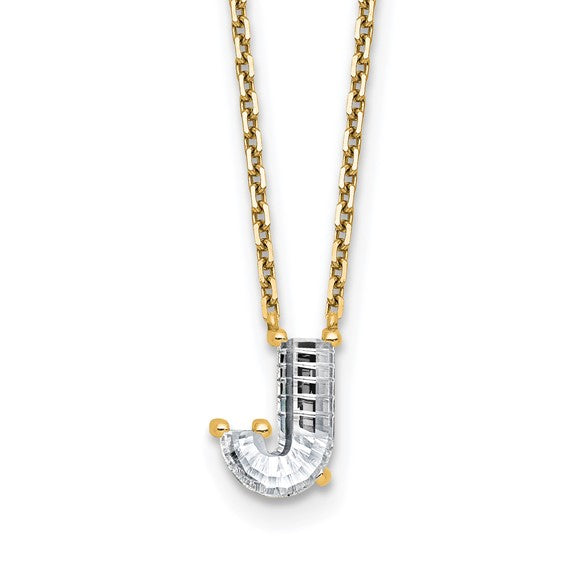 LAB GROWN LETTER J DIAMOND PENDANT