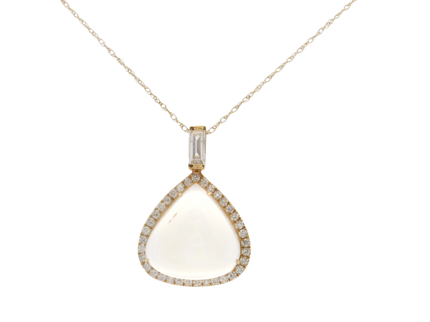 Moonstone & Diamond Pendant