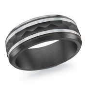 BLACK ZIRCONIUM, GOLD & CARBON FIBER MARDINI WEDDING BAND