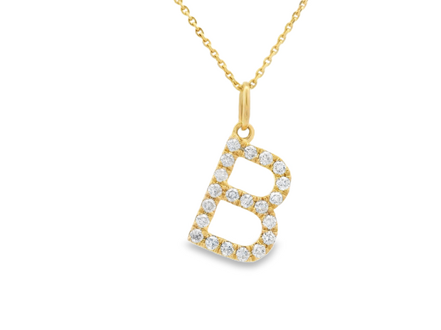 DIAMOND INITIAL "B" PENDANT