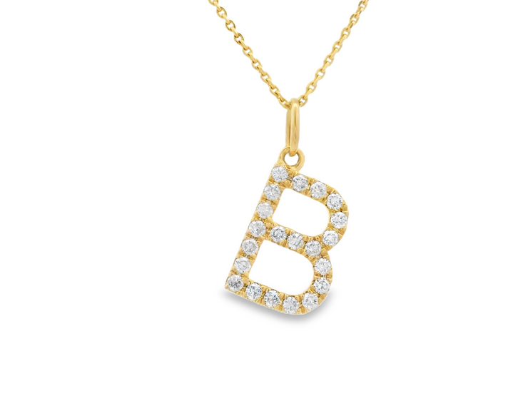 DIAMOND INITIAL "B" PENDANT