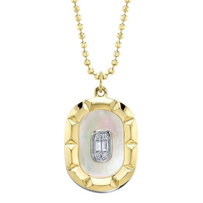 Shy Creation - Mother of Pearl & Diamond Pendant