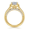 Siebke Hoyt Oval Diamond Bezel Prong Engagement Ring in Gold Plated Silver