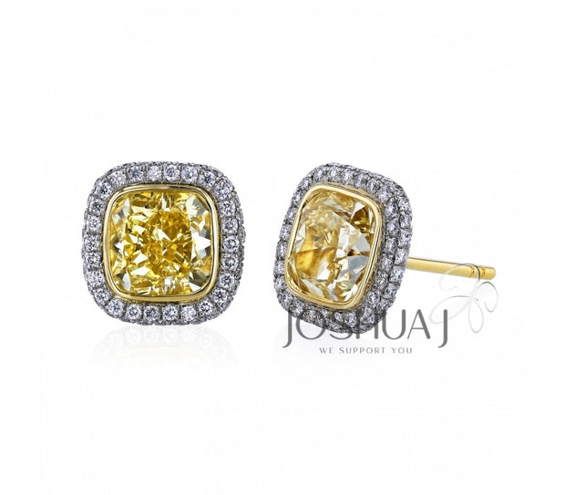 Yellow Diamond Earrings