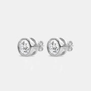 Bezel Set Diamond Stud Earrings