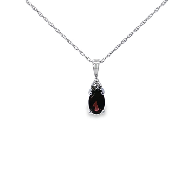 GARNET & DIAMOND PENDANT