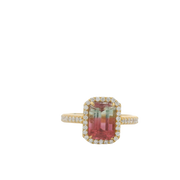 Watermelon Tourmaline & Diamond Ring
