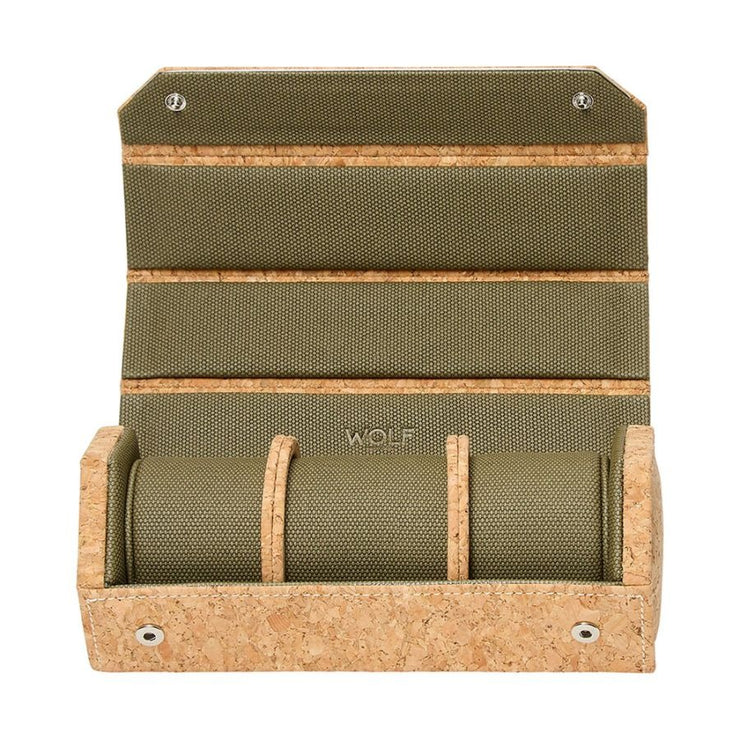 Wolf - Cortica Triple Hexagon Watch Roll With Capsule - Cork