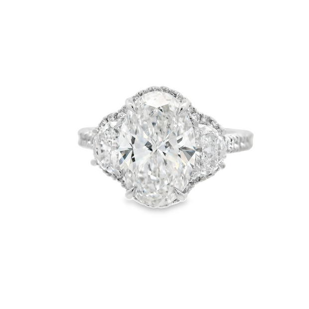 Diamond Engagement Ring - 3 Ct Oval Center