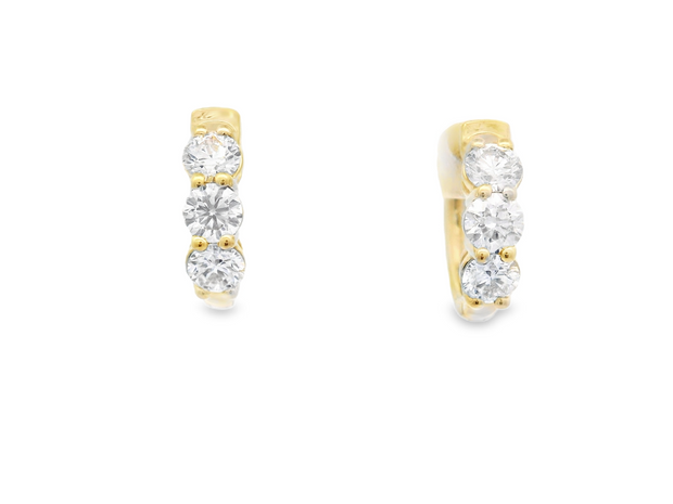 Diamond Huggie Hoop Earrings - 1 Ct