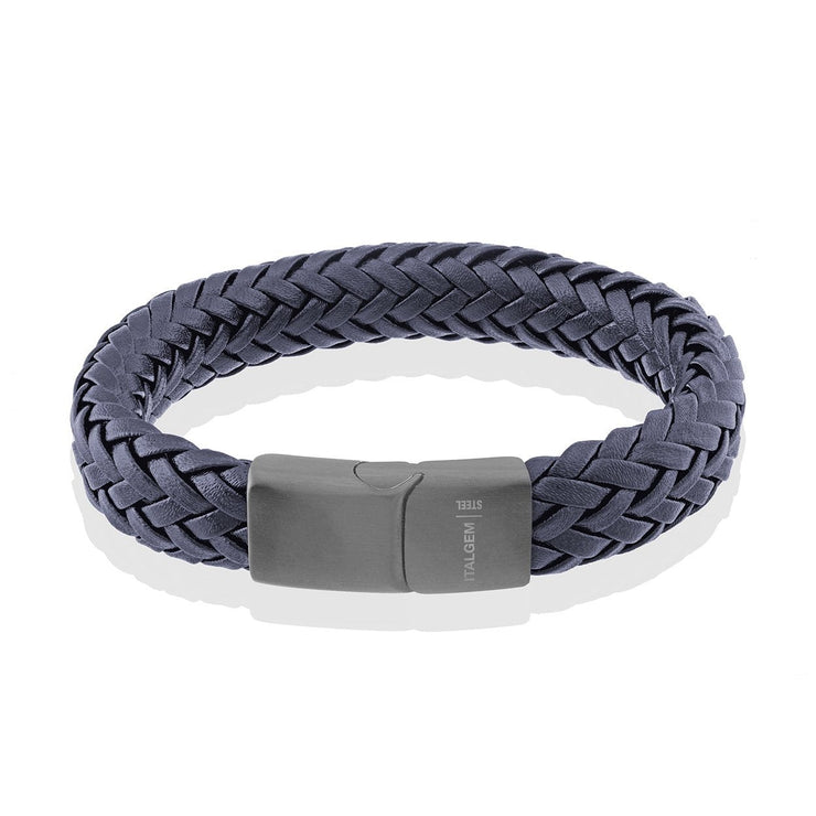 Blue Leather Bracelet