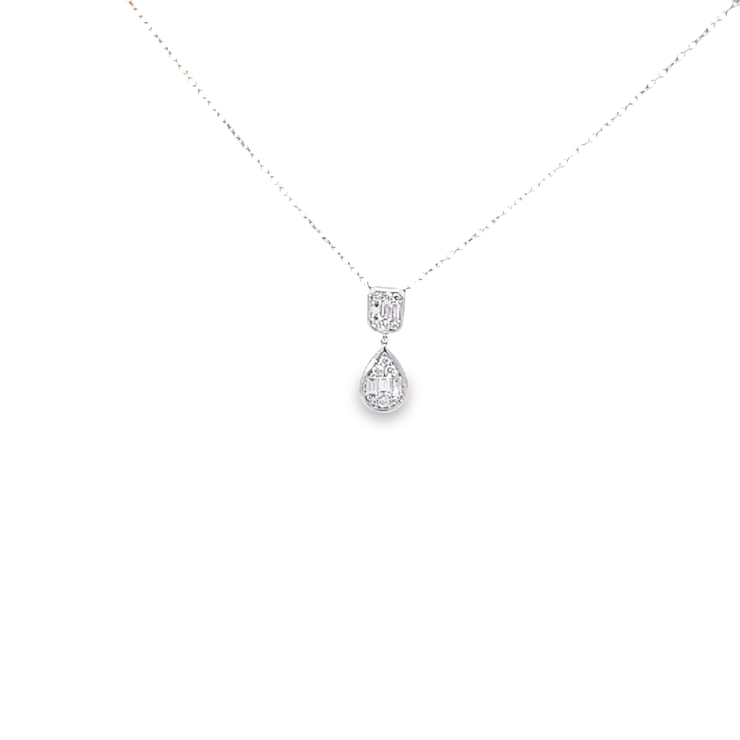 ARYA'S COLLECTION - PEAR & EMERALD SHAPE DIAMOND CLUSTER PENDANT