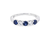 SAPPHIRE & DIAMOND 5 STONE BAND