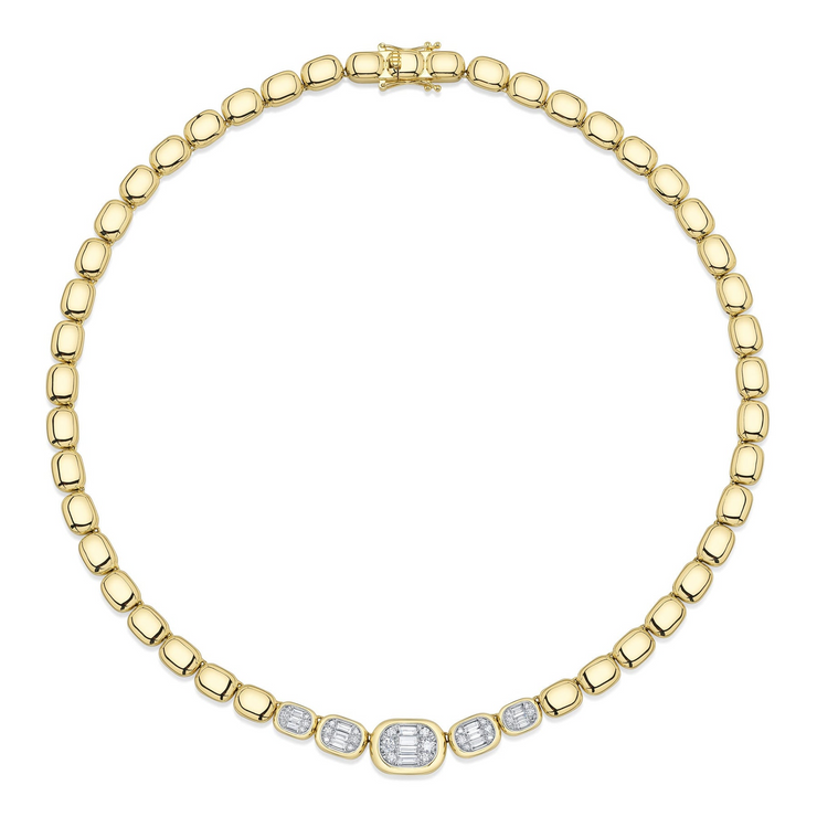 Shy Creation - 1.15Ct Diamond Baguette Necklace