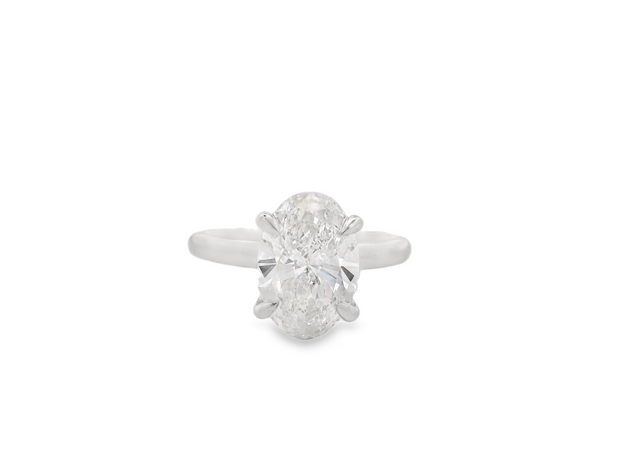 Hidden Halo Diamond Engagement Ring – 3 Ct Oval Center