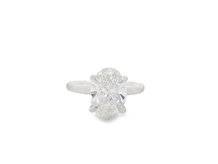 Hidden Halo Diamond Engagement Ring – 3 Ct Oval Center