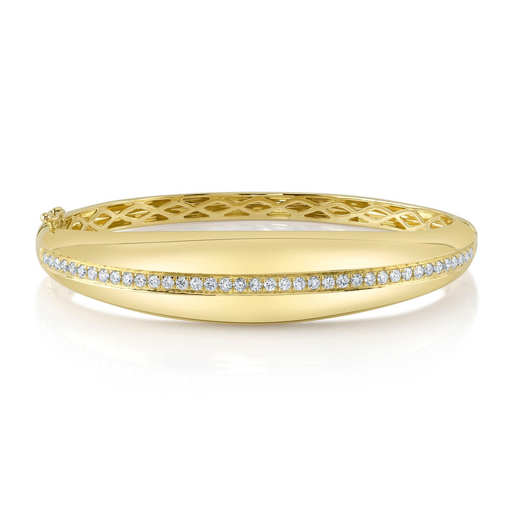 PUFFED DIAMOND BANGLE BRACELET