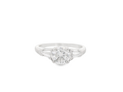 Diamond 3 Stone Ring - 3/4 Ct Round Center