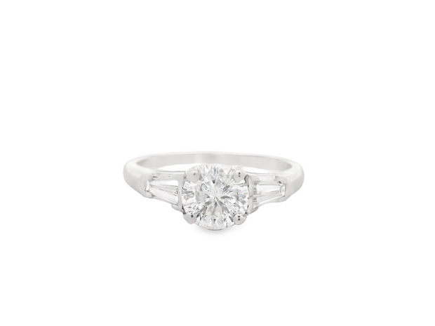 Diamond 3 Stone Ring - 3/4 Ct Round Center