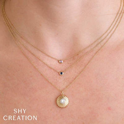 SHY CREATION - BEZEL SET SAPPHIRE PENDANT