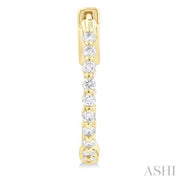 Inside-Out Diamond Round Hoop Earrings - 0.50Cttw