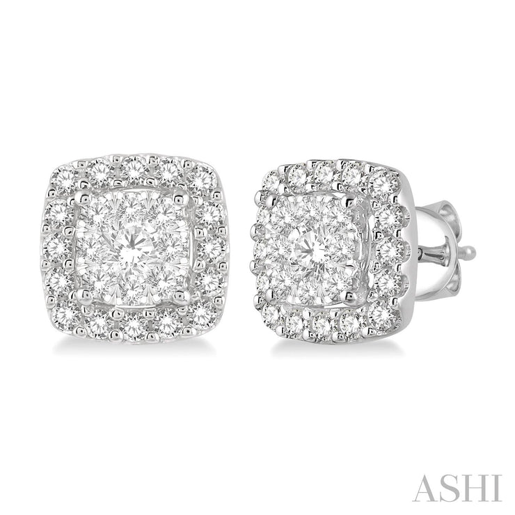 ASHI - 1/2 CARAT DIAMOND CLUSTER STUDS