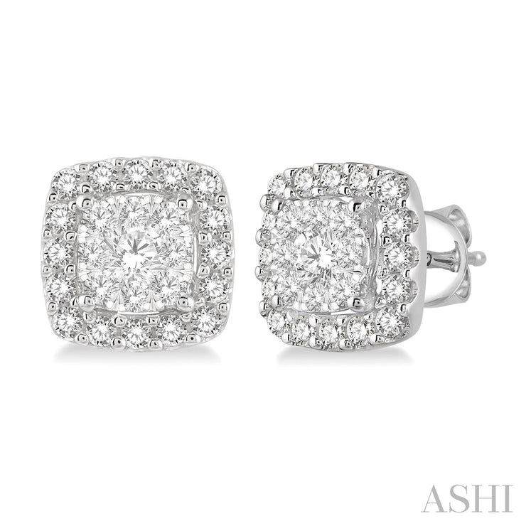 ASHI - 1/2 CARAT DIAMOND CLUSTER STUDS