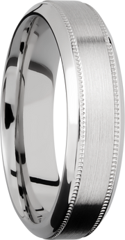 Cobalt chrome 6mm high-beveled band with reverse milgrain detail