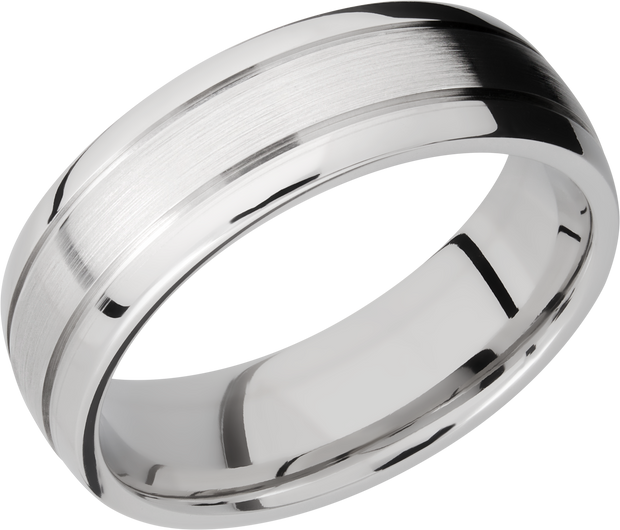 Cobalt chrome 7mm domed band with 2, .5mm grooves