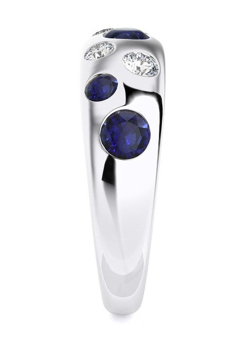 Sapphire & Diamond Dome Ring