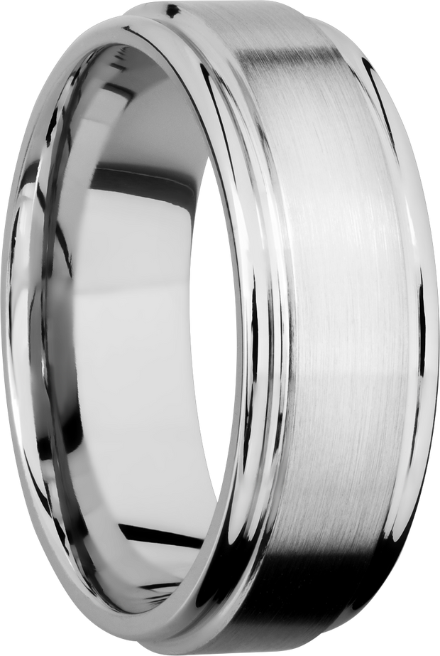 Cobalt Chrome 8mm flat band with rounded edges